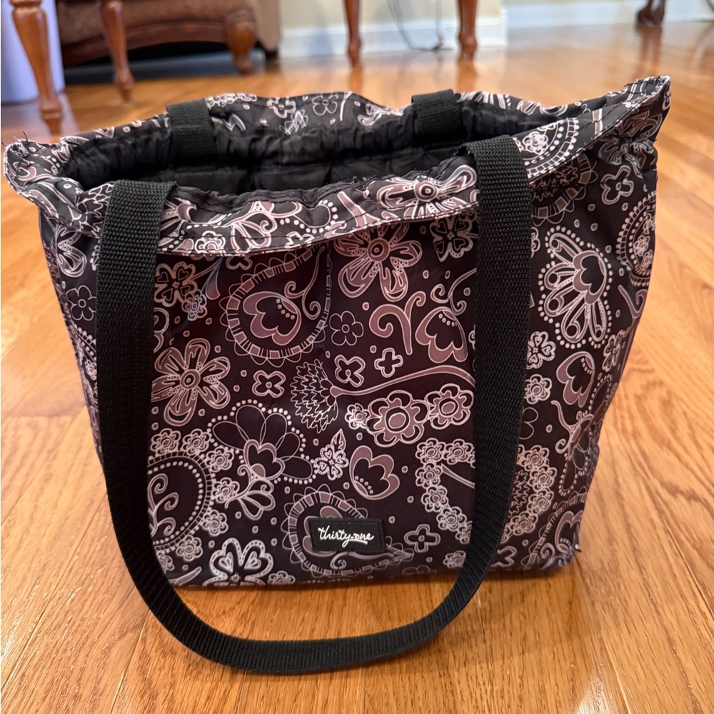 Thirty-One Black and White Patterned Tote